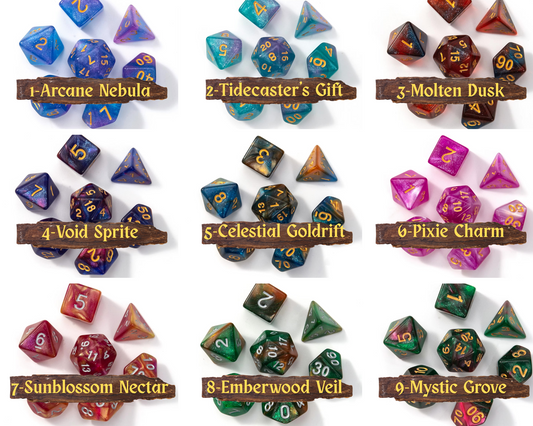 7 Piece Acrylic DND Dice Set | DND Dice for Sale